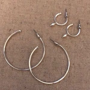 Silver hoop earrings